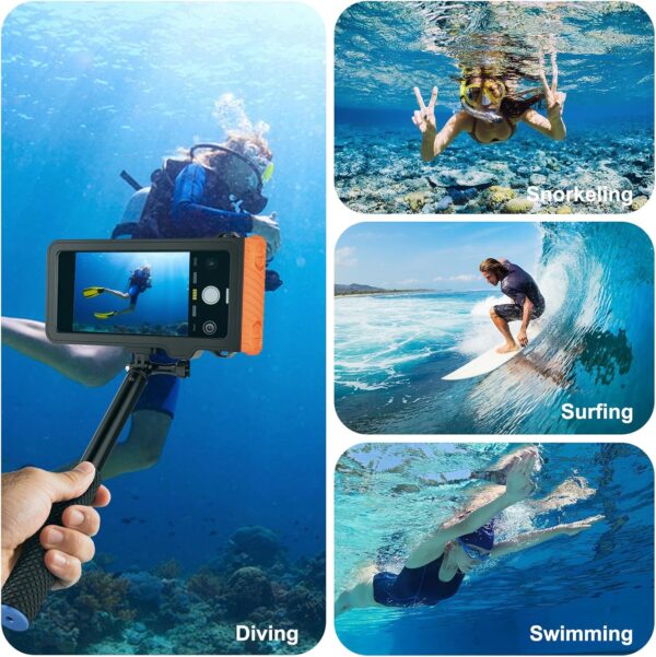 Waterproof Selfie Stick with Phone Case - Professional Underwater Touchscreen Case, Universal Bluetooth Selfie Stick for All Phones, Perfect for Snorkeling, Swimming & Travel - Image 6