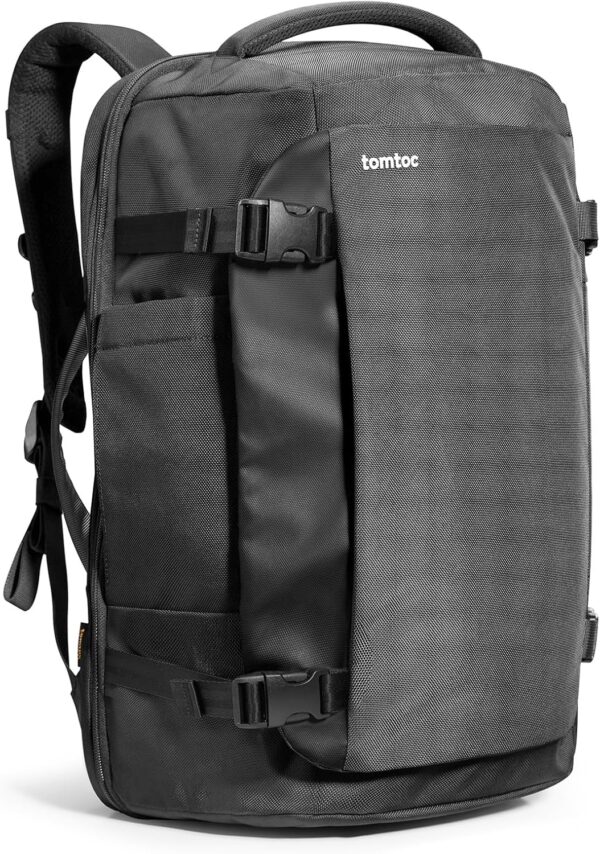tomtoc Travel Backpack 40L, TSA Friendly Flight Approved Carry-on Luggage Hand Water-resistant Lightweight Business Rucksack, Durable Large Weekender Bag Daypack Fits 17.3 Inch Laptop, PFAS Free - Image 2
