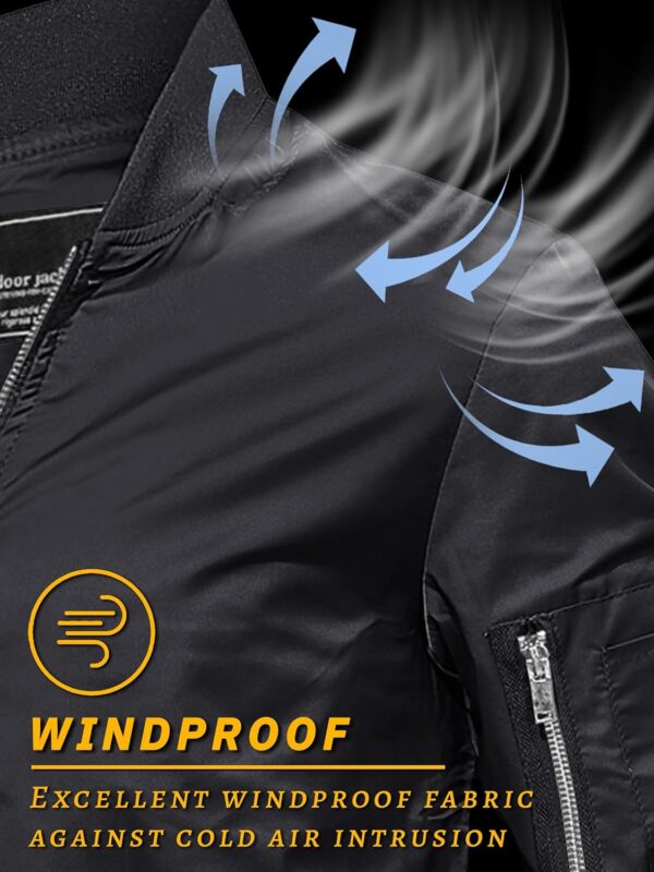TACVASEN Men's Bomber Jacket Lightweight Casual Spring Fall Windbreaker Zip Up Coat with Pocket - Image 4