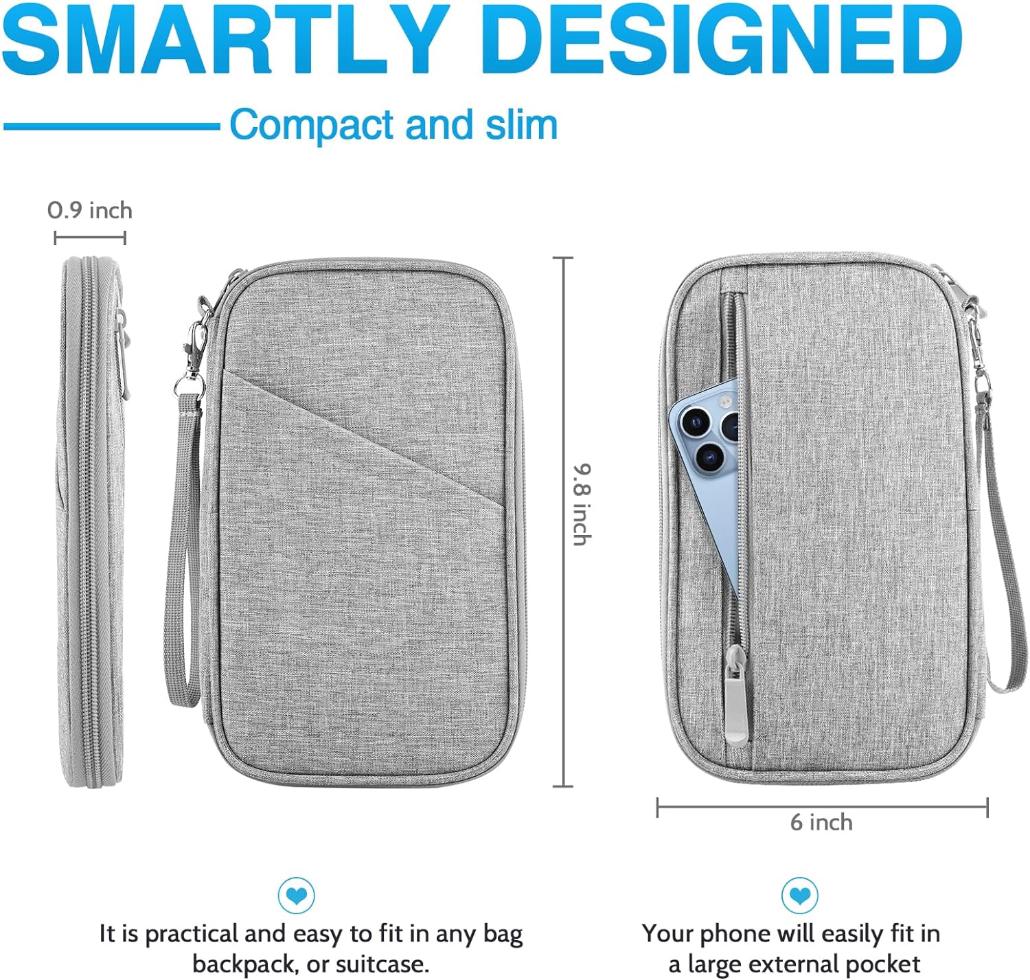 Passport Holder Family, Women Rfid Blocking Passport Wallet, Travel Essentials Premium Wallets, Waterproof Passport Holders Bag for Men Traveling, Travel Document Organizer Credit Cards Case - Image 3