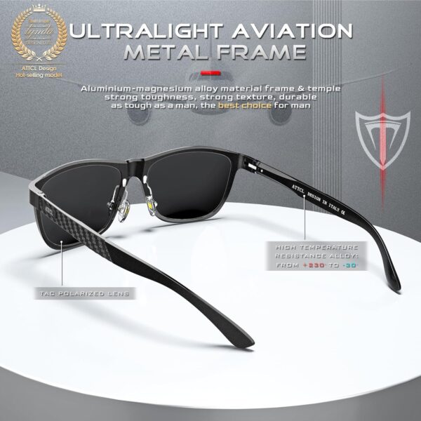 ATTCL Men's Retro Metal Frame Driving Polarized Sunglasses For Men Sun glasses - Image 5