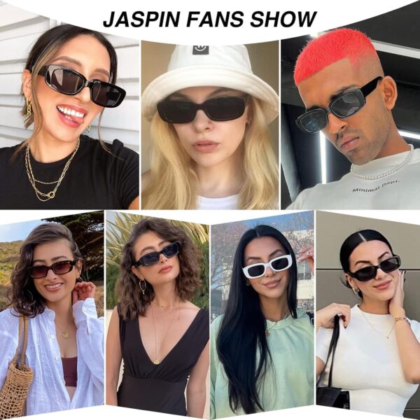 JASPIN Rectangle Sunglasses for Women Men Trendy Y2k Retro 90s Sun Glasses UV400 Protection Cool Square Frame - Image 3