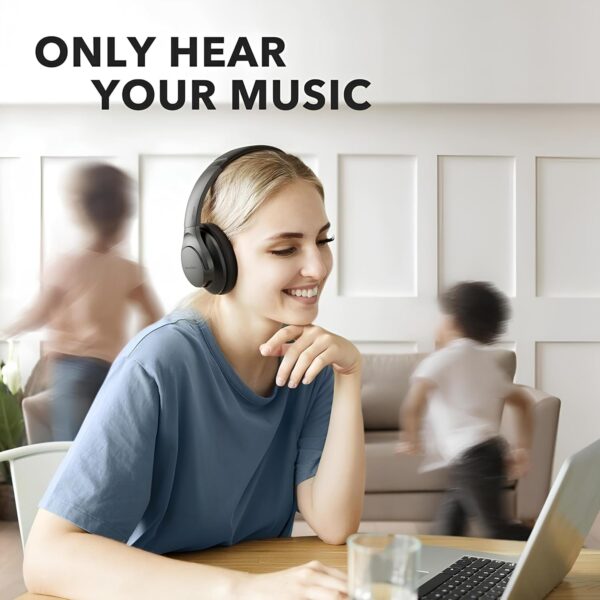 Soundcore Anker Life Q20 Hybrid Active Noise Cancelling Headphones, Wireless Over Ear Bluetooth Headphones, 60H Playtime, Hi-Res Audio, Deep Bass, Foam Ear Cups, Travel, Office, USB-C Charging - Image 4