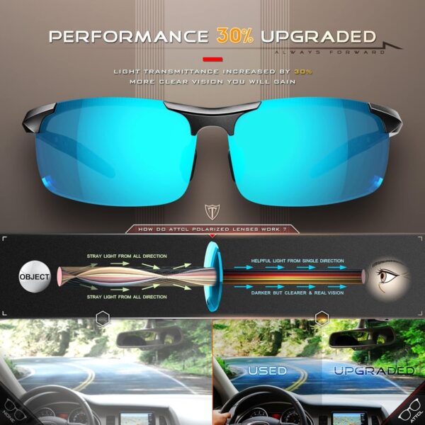 ATTCL Men's Sports Polarized Sunglasses Men for Driving running Fishing Golf - UV Protection Sun glasses Metal Frame - Image 6