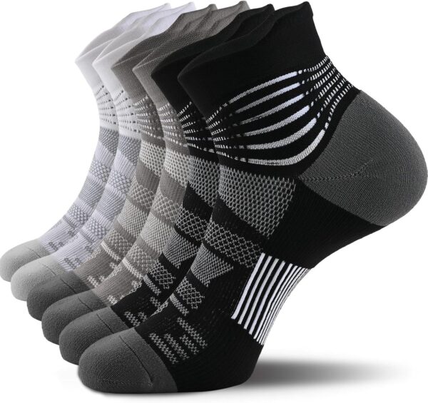 IRAMY Compression Ankle Support Socks Coolmax Wicking Cushioned Athletic Plantar Fasciitis Relief Men Women 2/3/4 Pairs - Image 2