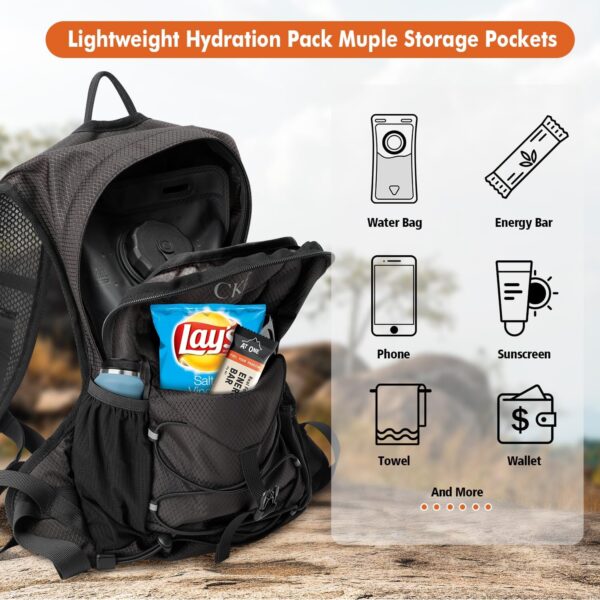 Hydration Backpack Hydration Pack Water Backpack with 2L(70-Ounce) Hydration Bladder for Men Women Kids for Running Hiking Biking Climbing - Image 4