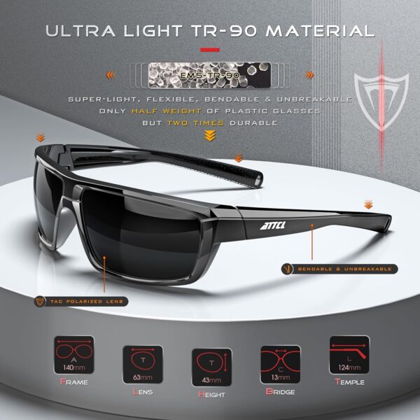 ATTCL Polarized Wrap Fishing Sunglasses Men - Driving Sports Glasses UV Protection - Image 4
