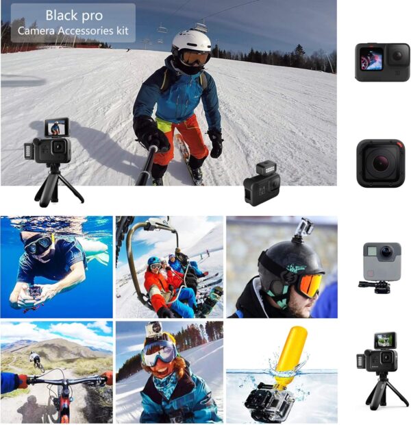 60 in 1 Camera Accessories Kit Compatible with GoPro Hero 13 12 11 10 9 8 7 6 5/Session 5/Hero 4/3+/3/2/1, Insta360, DJI Osmo Action, AKASO, APEMAN, Campark, SJCAM - Image 8