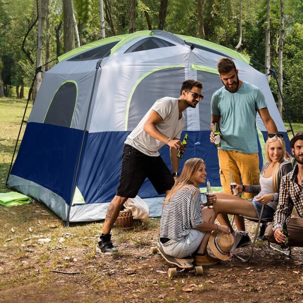 UNP Tents 6 Person Waterproof Windproof Easy Setup,Double Layer Family Camping Tent with 1 Mesh Door & 5 Large Mesh Windows -10'X9'X78in(H) - Image 7