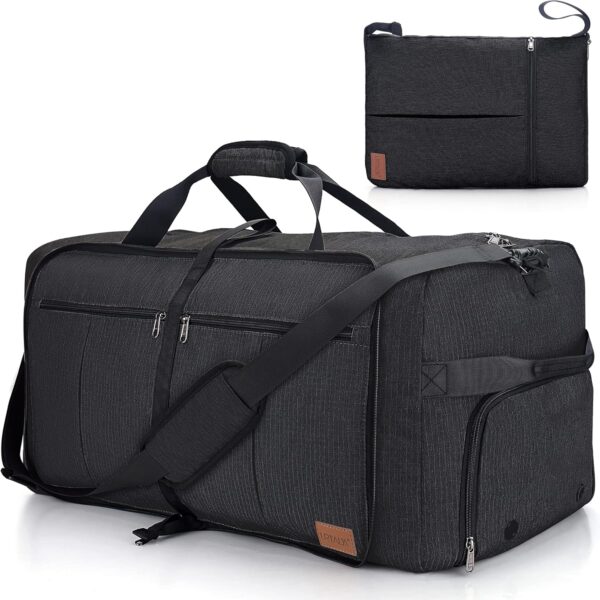 120L Foldable Collapsible Waterproof Travel Duffel Bag for Men and Women with Shoe Compartment - Image 2