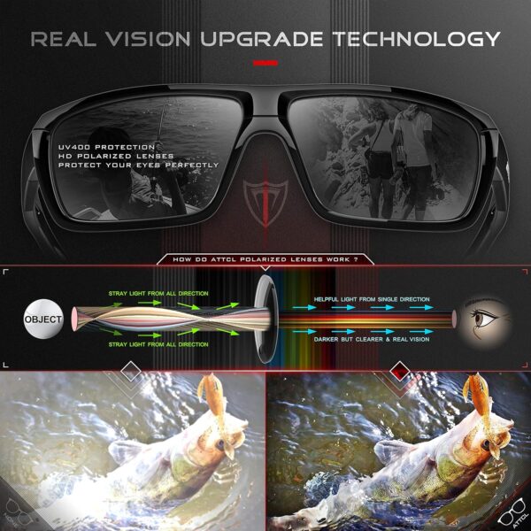 ATTCL Polarized Wrap Fishing Sunglasses Men - Driving Sports Glasses UV Protection - Image 6