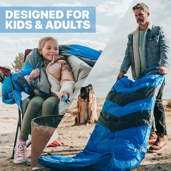 MalloMe Sleeping Bags for Adults Cold Weather & Warm - Backpacking Camping Sleeping Bag for Kids 10-12, Girls, Boys - Lightweight Compact Camping Essentials Gear Accessories Hiking Sleep Must Haves - Image 6