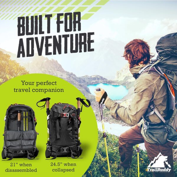 TrailBuddy Trekking Poles – Lightweight 7075 Aluminum Hiking Poles for Women, Men & Seniors – Collapsible Walking Sticks for Travel, Trails & Balance - Image 6