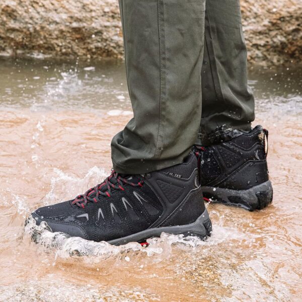SHULOOK Men's Waterproof Hiking Boots Non-Slip Lightweight Mid Top Ankle Boot Breathable Hiker Trekking Shoes - Image 8