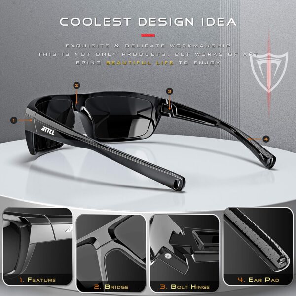 ATTCL Polarized Wrap Fishing Sunglasses Men - Driving Sports Glasses UV Protection - Image 5