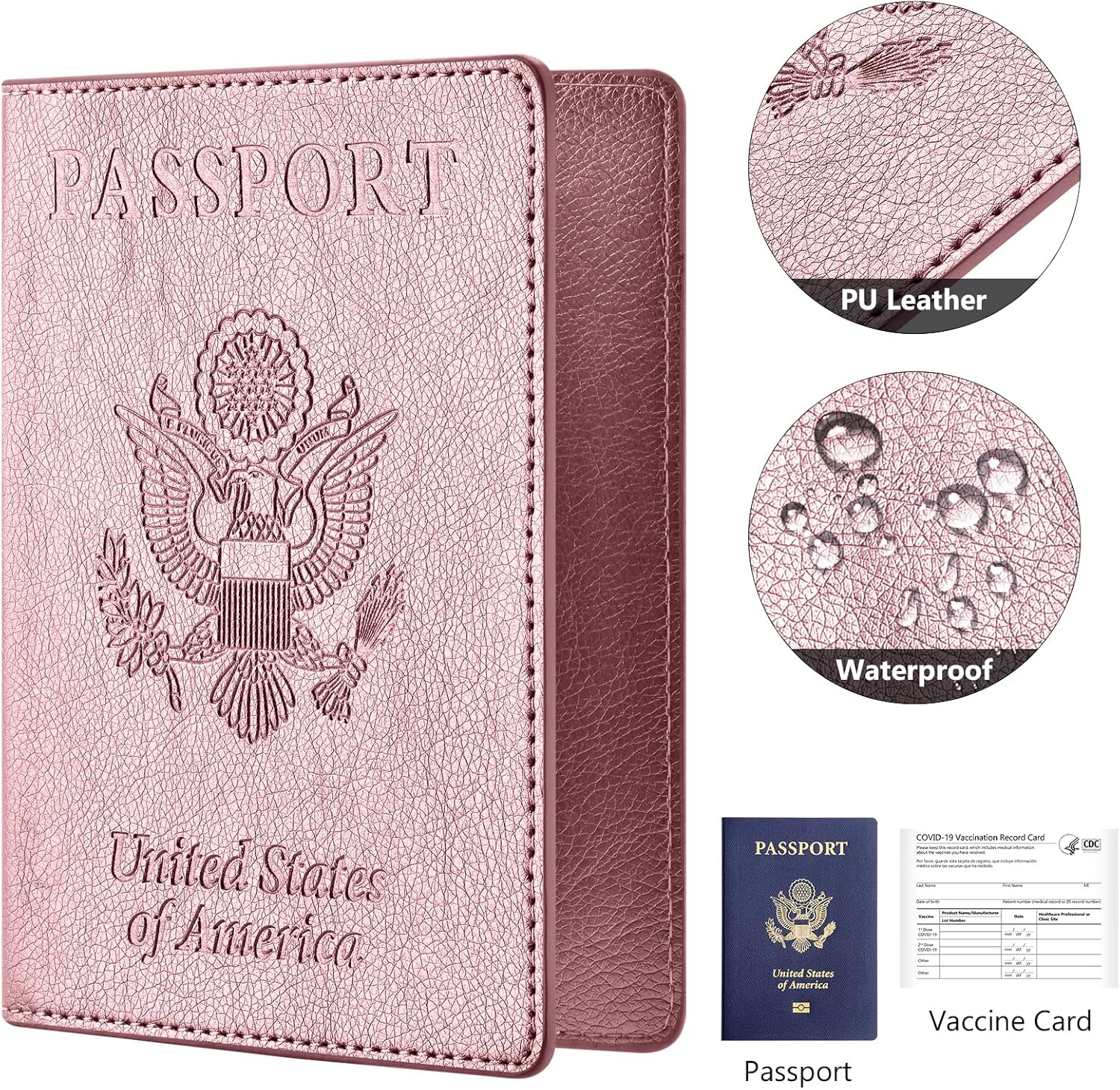 Eoehro 2Pack Passport Holder Wallet Cover Case, Travel Essentials for Women and Men - Image 5