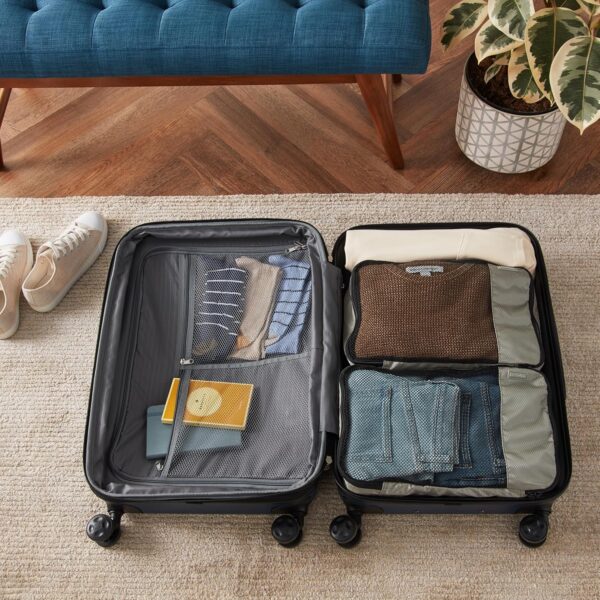 Amazon Essentials 4-Piece Packing Cubes Travel Accessories Set, Luggage Organizer with Double Zipper, Mesh Top, 100% Polyester, Medium, Gray (Previously Amazon Basics) - Image 6