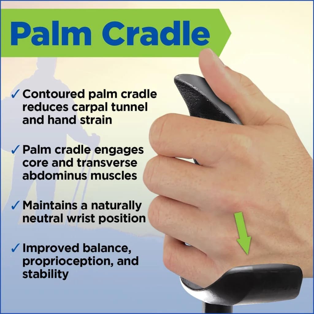 York Nordic Motivator Walking Poles for Balance and Rehab - Patented Stability Grips - Lightweight, Adjustable, and Collapsible - 2 Pieces Adjustable w/flip Locks - Heights 4'6" up to 6'2" - 230 lbs - Image 7