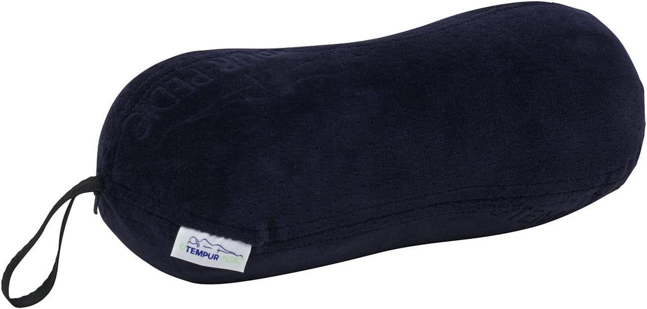 Tempur-Pedic All-Purpose Memory Foam Travel Pillow, Peanut-Shaped Lumbar Pillow for Neck and Back Pressure Relief, Navy - Image 2