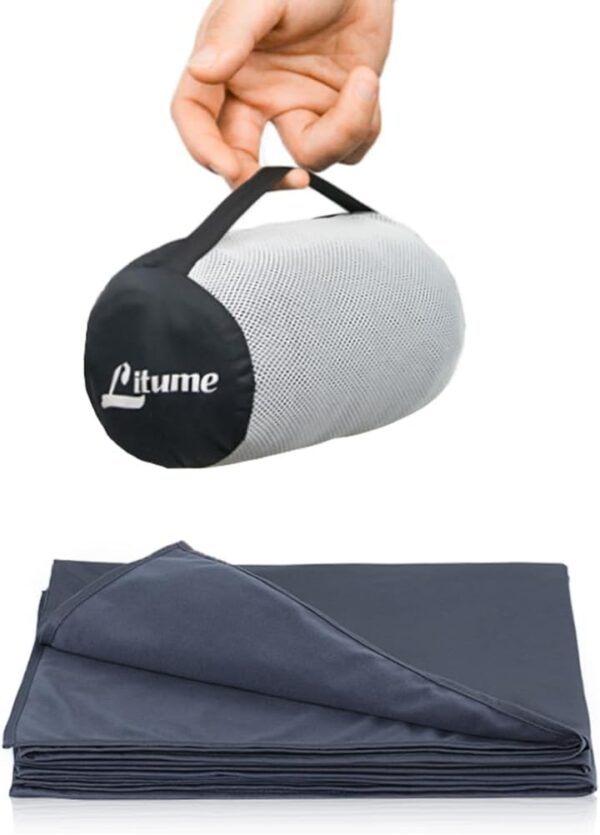 Travel Blanket Lightweight and Breathable, 67 x 48 in Soft Airplane Flight Blanket for Travelers, Foldable Camping Sheet with Stuff Sack for Train, Camp, backpacking, office, home (Velvet E650) - Image 2