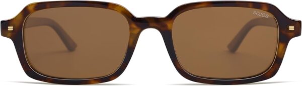 SOJOS Trendy Rectangle Polarized Sunglasses for Women Men, Retro Small Thin Slim Narrow Square Sunnies SJ2610 - Image 3
