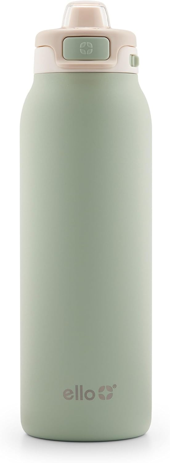 Ello Pop & Fill Stainless Steel Water Bottle with Quick Fill Technology, Double Walled Vacuum Insulated Metal, Leak Proof Locking Lid, Sip & Chug, BPA Free, Holiday Gift for Him Her, 22oz, 32oz, 40oz - Image 2