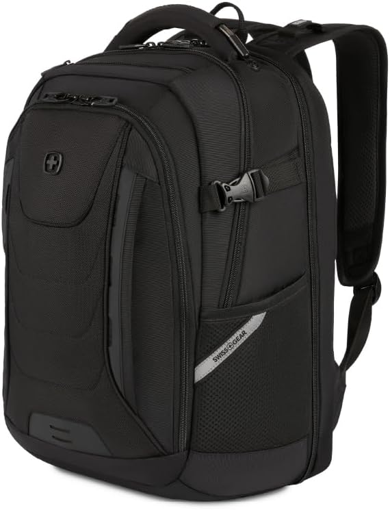 SwissGear Travel Tech Pro Laptop Backpack – Fits Laptops up to 16” – ScanSmart TSA-Friendly Backpack with Multiple Organizer Pockets – Black - Image 2