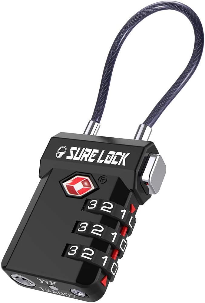 SURE LOCK TSA Approved 3-Digit Combination Luggage Locks – Open Alert Indicator, Re-settable Code with Zinc Alloy Body, Easy-Read Dials for Suitcase, Backpack, Gym Locker & Toolbox (Multiple Colors) - Image 2