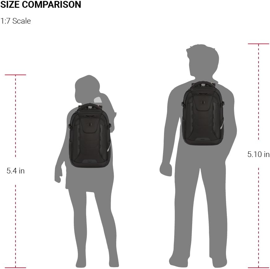 SwissGear Travel Tech Pro Laptop Backpack – Fits Laptops up to 16” – ScanSmart TSA-Friendly Backpack with Multiple Organizer Pockets – Black - Image 8
