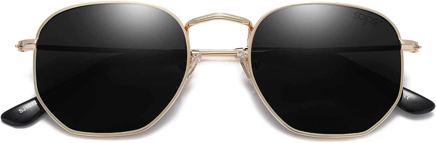 SOJOS Square Polarized Sunglasses for Women Men Small Hexagonal Polygon Shades SJ1072 - Image 2