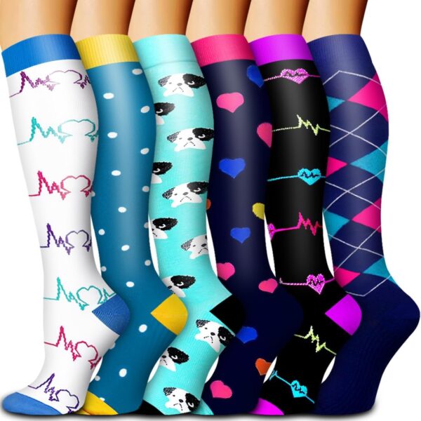 6 Pack Copper Compression Socks for Women and Men Circulation-Best Support for Medical, Running,Nursing,Athletic - Image 2