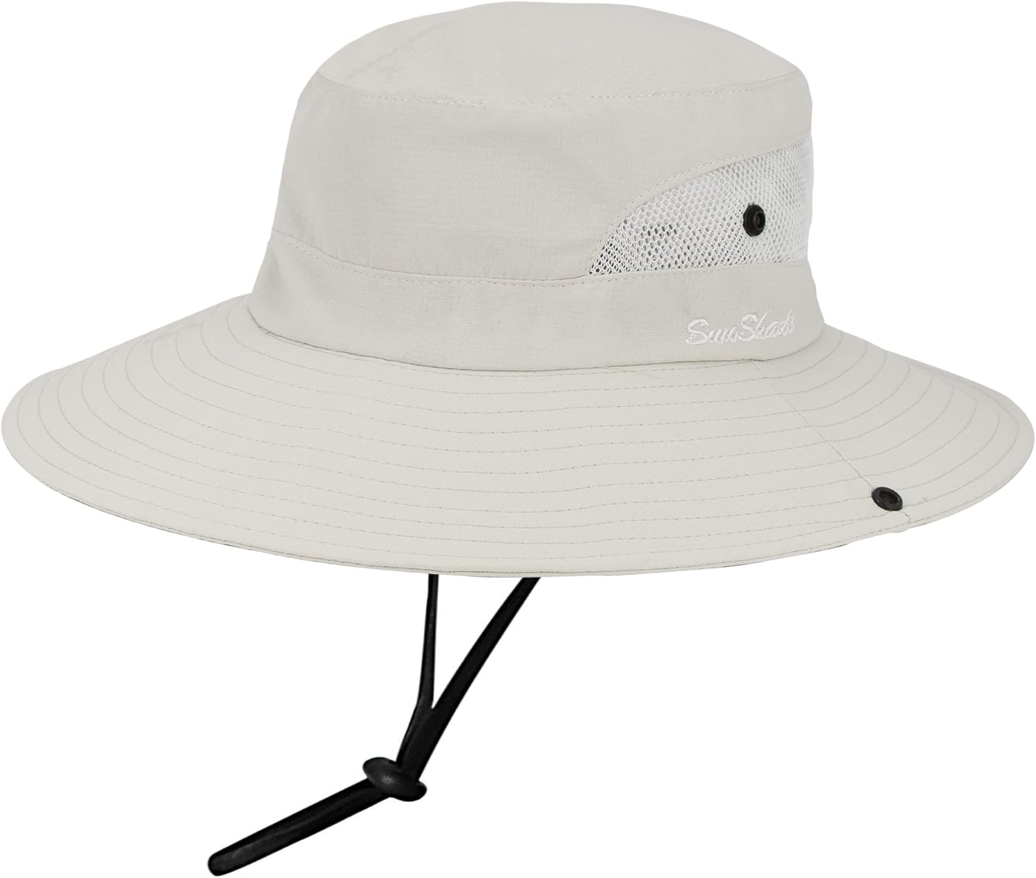 Women's Outdoor UV-Protection-Foldable Sun-Hats Mesh Wide-Brim Beach Fishing Hat with Ponytail-Hole - Image 8