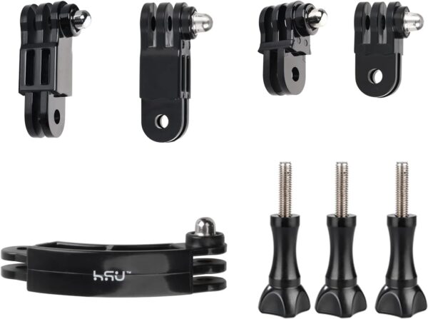 HSU Basic Adapter Grab Bag for GoPro - 13pcs Kit Including Quick Release Buckle, J-Hook Buckle, 3-Way Pivot Arms, Tripod Mount, Curved Extension Arm and Thumbscrews - Image 4