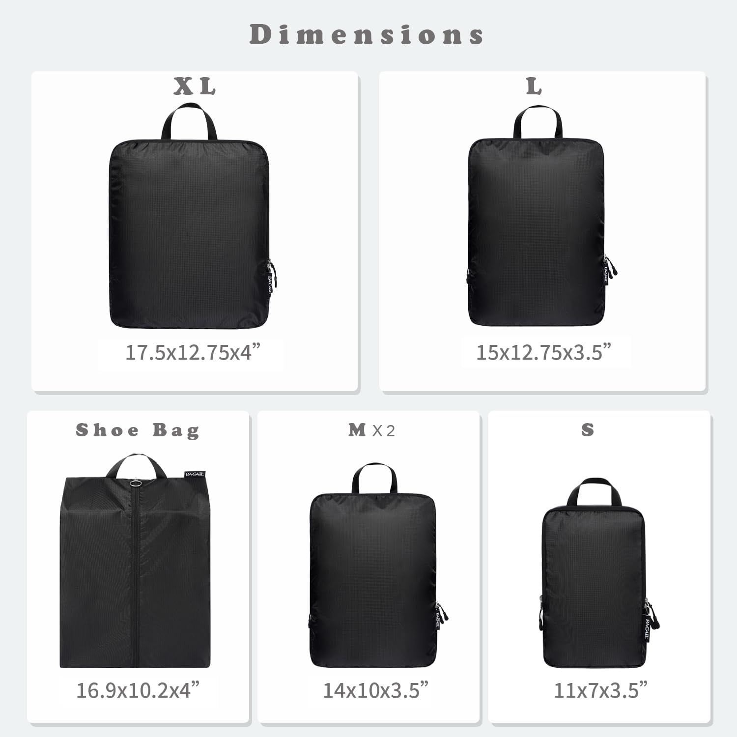 BAGAIL 6 Set Ultralight Compression Packing Cubes Packing Organizer for Travel Accessories Luggage Suitcase Backpack - Image 3