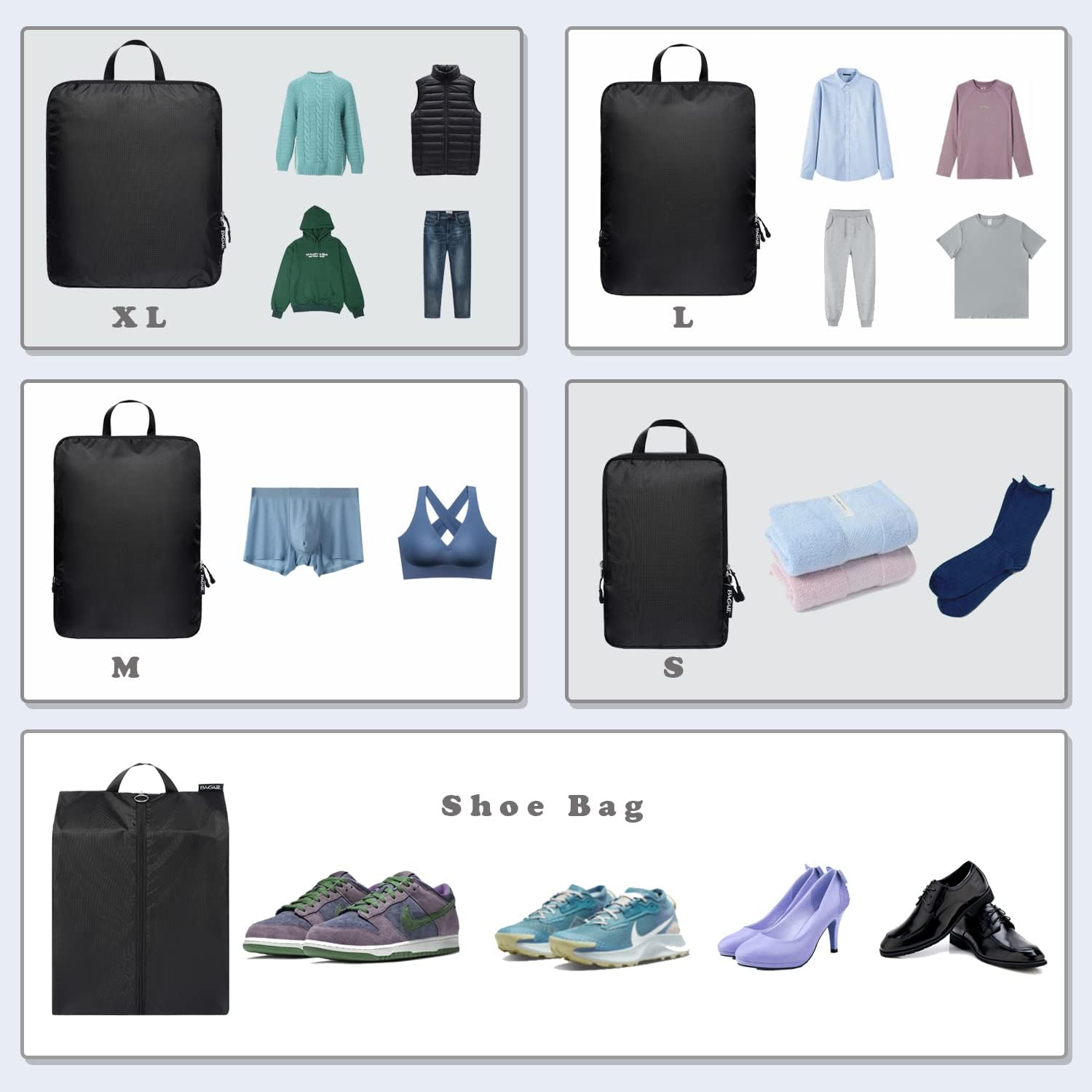 BAGAIL 6 Set Ultralight Compression Packing Cubes Packing Organizer for Travel Accessories Luggage Suitcase Backpack - Image 6