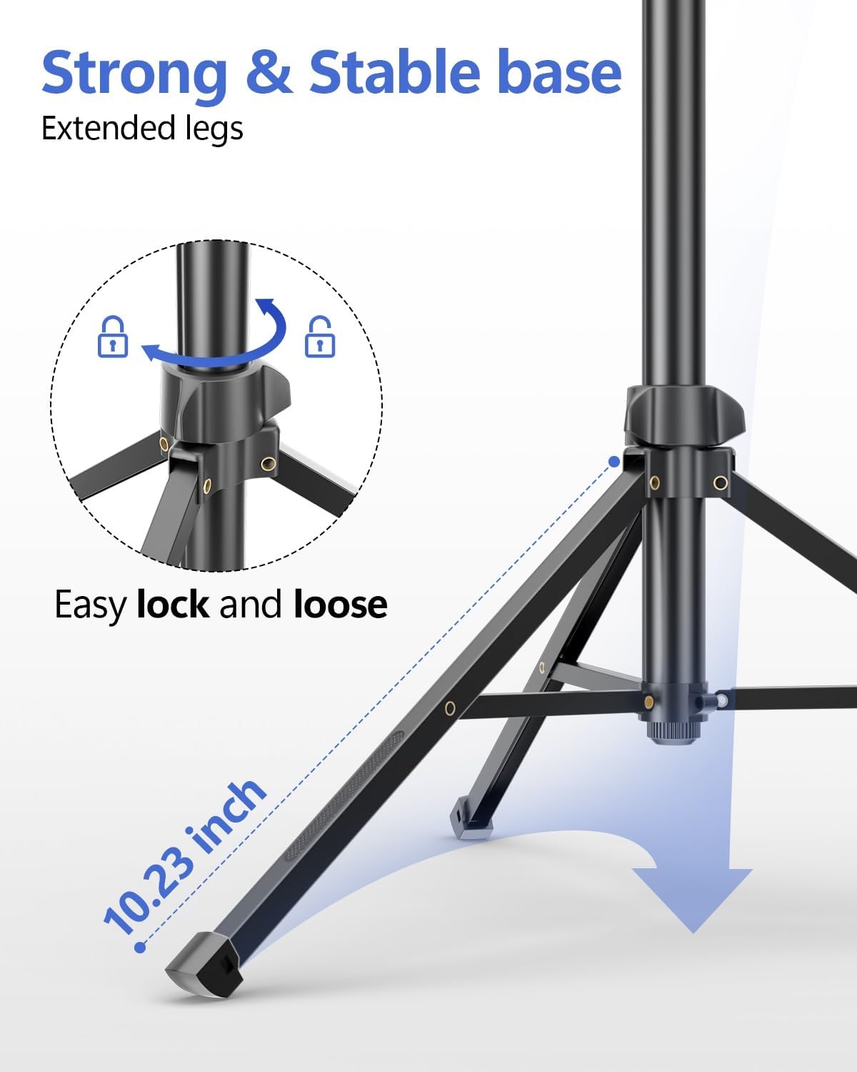 EMART 62’’ Cell Phone Tripod Stand, Adjustable Floor Cellphone Tri Pod Holder with Remote for iPhone and Android, Portable Compact Smartphone Selfie Stick for Video Recording Camera Ring Light Filming - Image 7