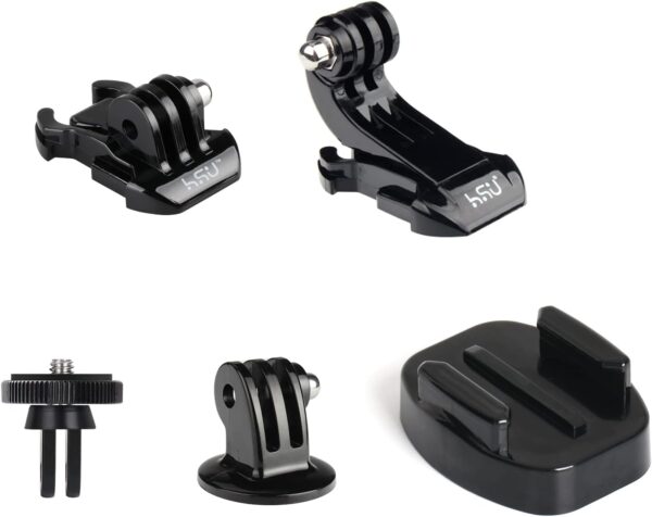 HSU Basic Adapter Grab Bag for GoPro - 13pcs Kit Including Quick Release Buckle, J-Hook Buckle, 3-Way Pivot Arms, Tripod Mount, Curved Extension Arm and Thumbscrews - Image 3