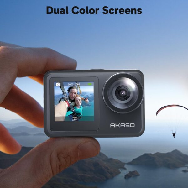 AKASO Brave 7 LE 4K30FPS 20MP WiFi Action Camera with Touch Screen EIS 2.0 Zoom Remote Control 131 Feet Underwater Camera with 2X 1350mAh Batteries Support External Microphone Vlog Camera - Image 3