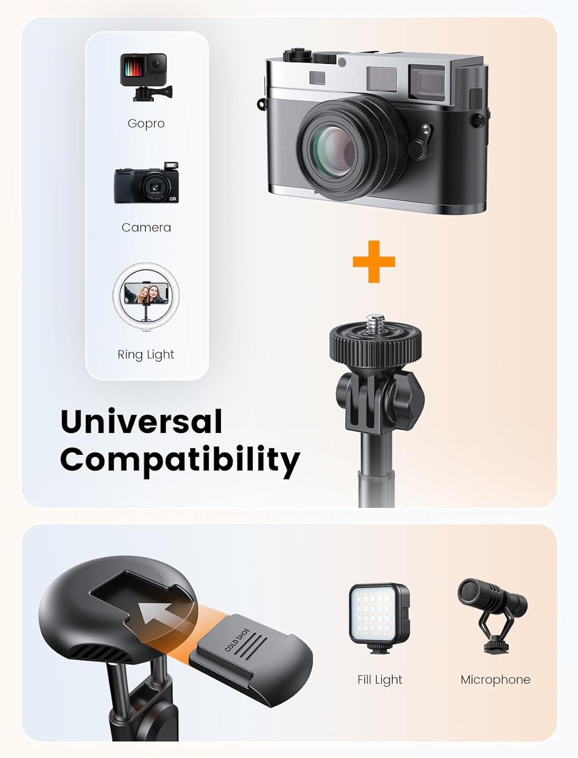 71" Phone Tripod, NT79 Extendable Selfie Stick Professional Video Accessories for Cell Phone&Camera, Phone Tripod Stand Holder with Remote Compatible with iPhone Android, Camera - Image 5