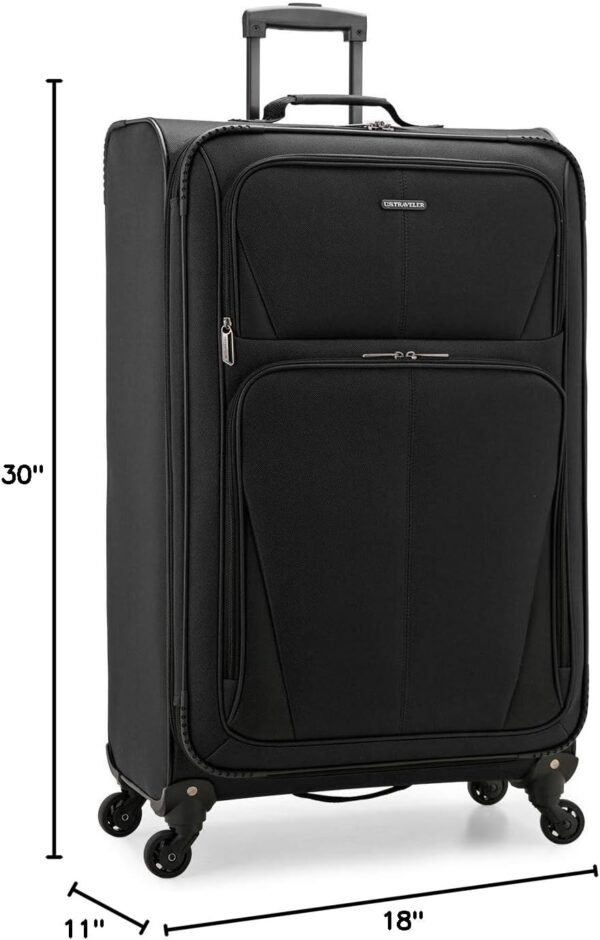 U.S. Traveler Aviron Bay Expandable Softside Luggage with Spinner Wheels, Black, Large 30-Inch - Image 11