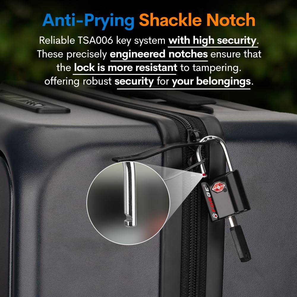 TSA Approved Luggage Locks, Ultra-Secure Dimple Key Travel Locks with Zinc Alloy Body - Image 6