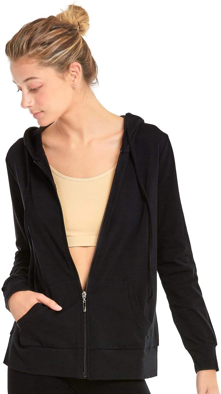 Sofra Women's Thin Cotton Zip Up Hoodie Jacket - Image 2