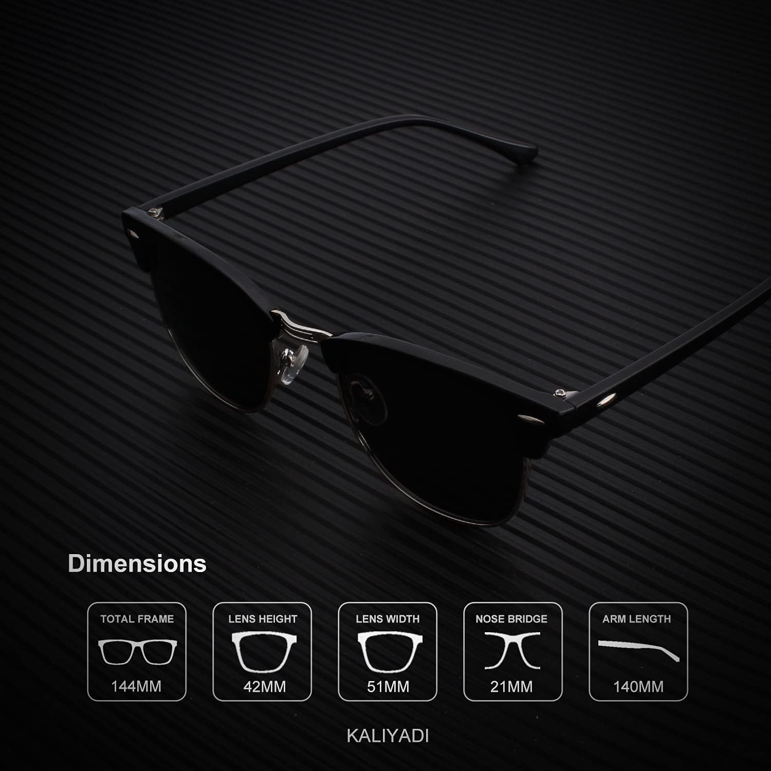 KALIYADI Polarized Sunglasses for Men and Women Semi-Rimless Frame Driving Sun glasses UV Blocking - Image 6