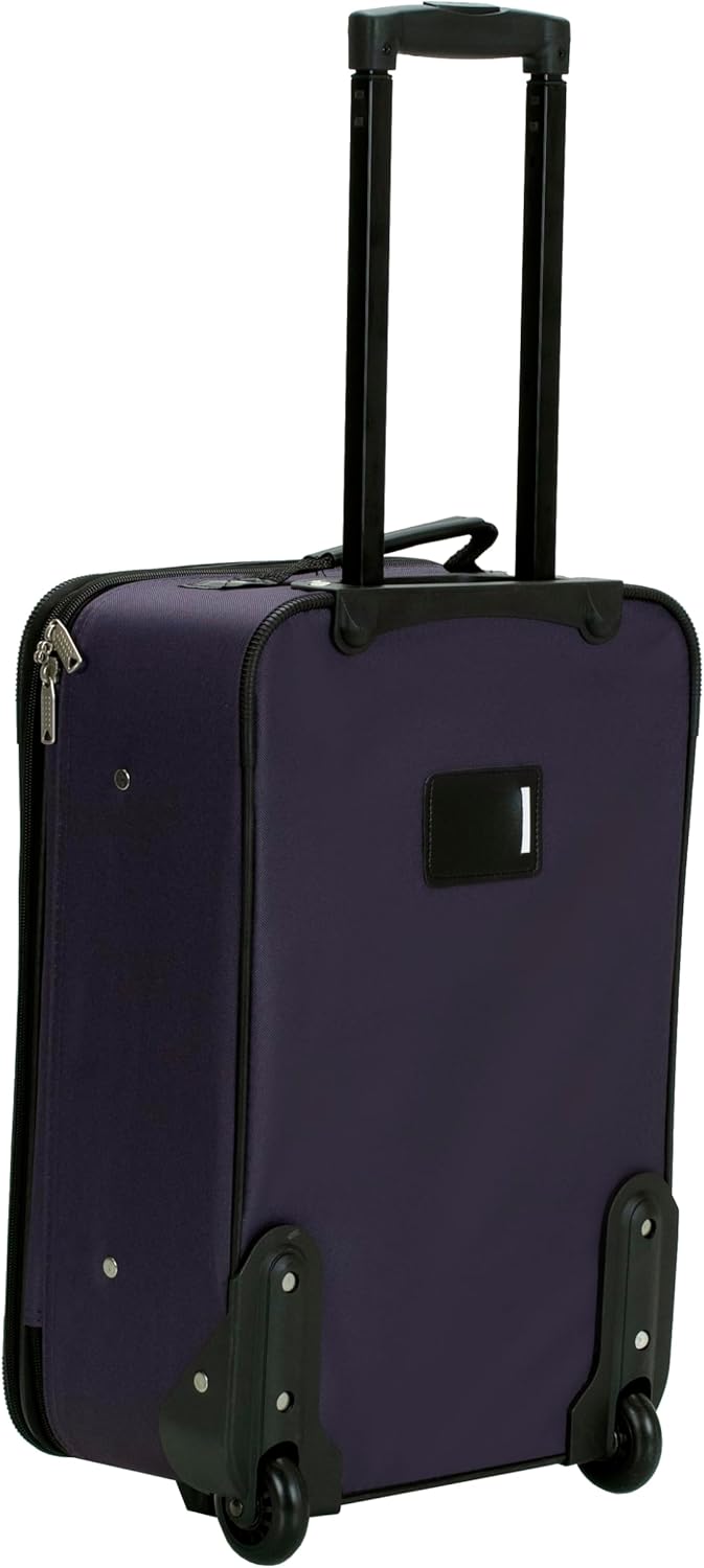 Rockland Fashion Expandable Softside Upright Luggage Set, Purple, 2-Piece (14/19) - Image 4
