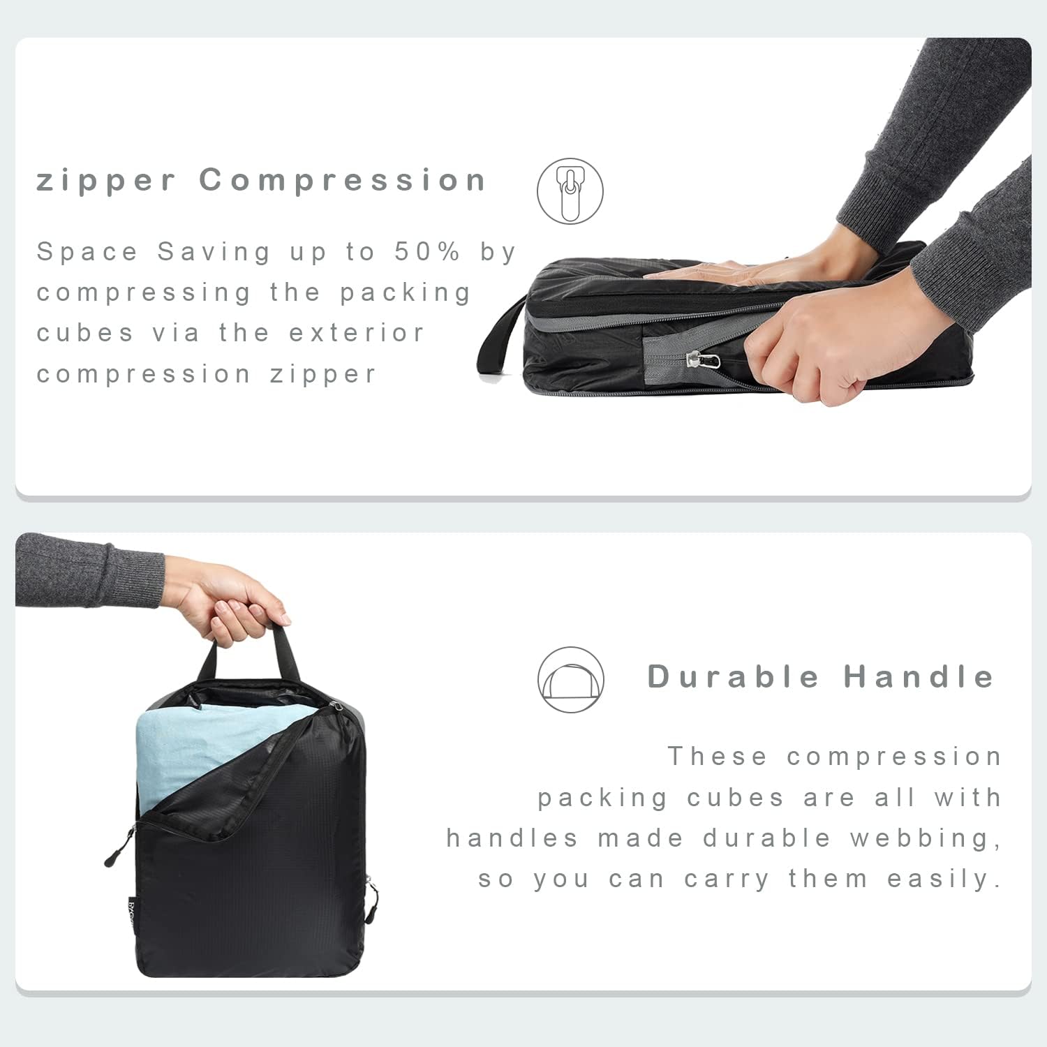 BAGAIL 6 Set Ultralight Compression Packing Cubes Packing Organizer for Travel Accessories Luggage Suitcase Backpack - Image 4