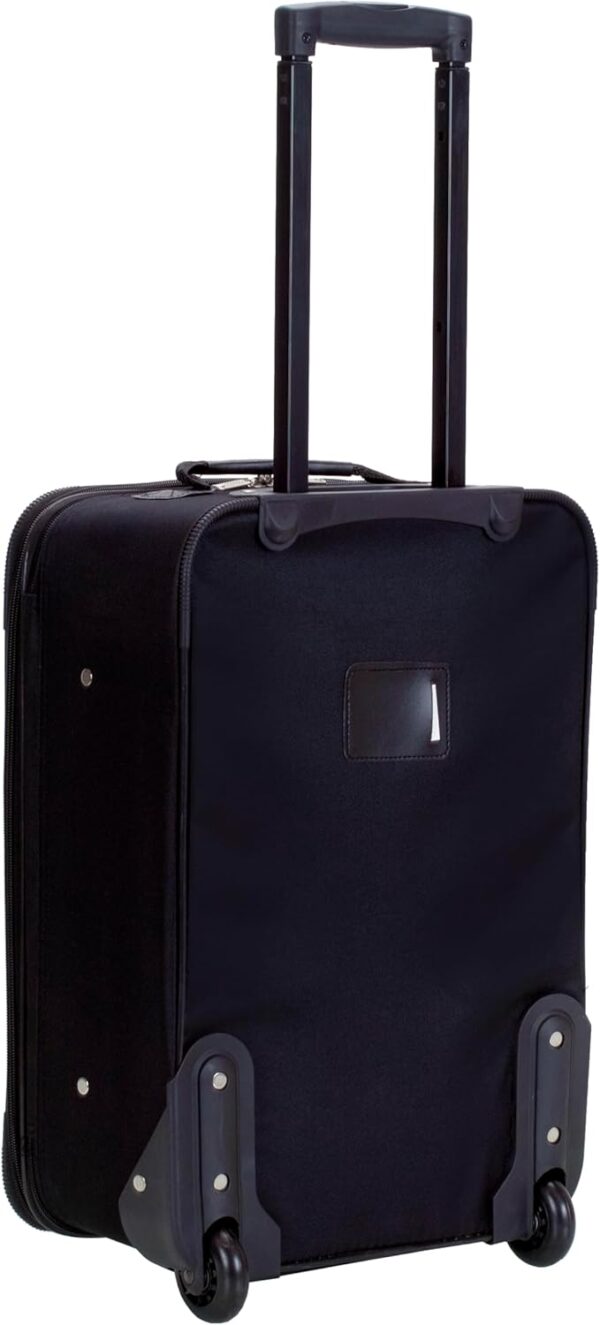 Rockland Fashion Softside Upright Luggage Set, Expandable, Black, 2-Piece (14/19) - Image 5