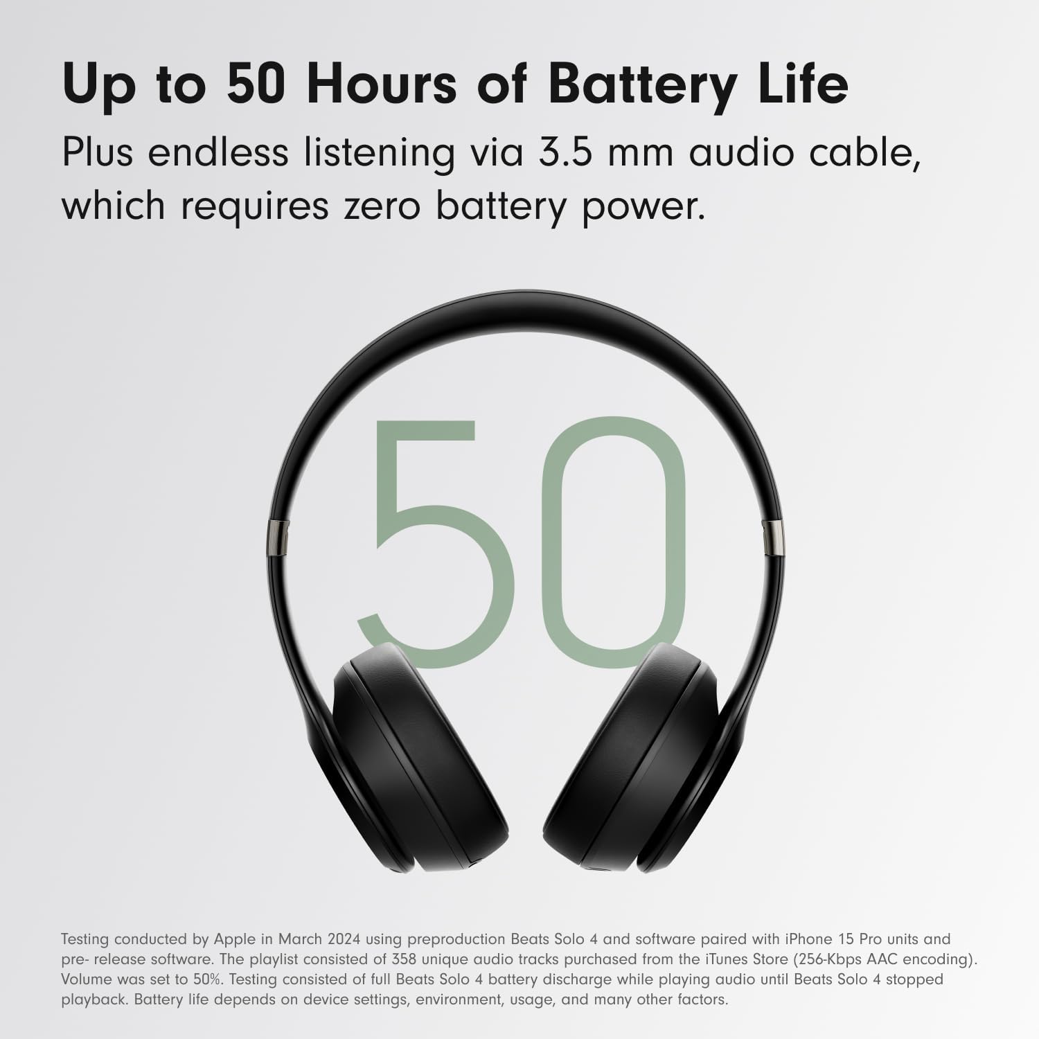 Beats Solo 4 - Wireless Bluetooth On-Ear Headphones, Apple & Android Compatible, Up to 50 Hours of Battery Life - Matte Black - Image 5