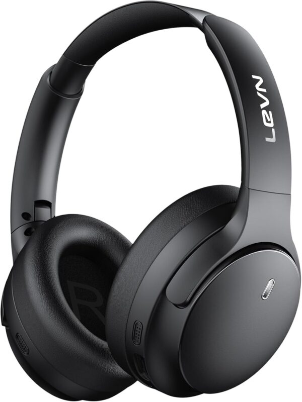 LEVN Hybrid Active Noise Cancelling Headphones, Wireless Headphones Bluetooth 5.4 with Transparent Mode, Hi-Res Audio, Deep Bass, 70H Playtime Over Ear Bluetooth Headset for Work/Travel/Home/Office - Image 2
