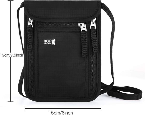 Travel Pouch Neck Wallet Family Passport Holder Organizer Case with RFID Blocking - Image 5
