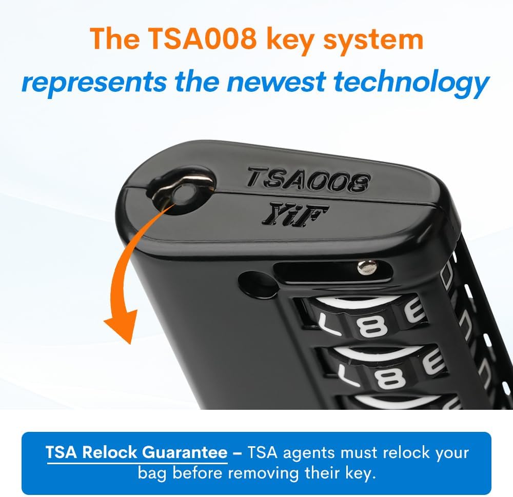 Forge TSA Approved Luggage Locks 4 Digit Combination TSA Travel Locks with TSA008, Open Alert Indicator, Zinc Alloy Body for Luggage, Suitcase, Backpack, and More. Black 2 Locks. - Image 5